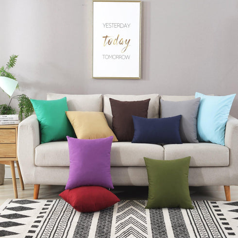 TAOSON Set of 2,100% Cotton Soild Canvas Decorative Throw Pillow Cover Cushion Covers Pillowcase, Home Decor Decorations for Sofa Couch Bed Chair ...