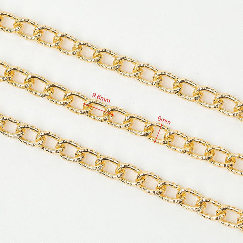 YOUBEIYEE 33 Feet Gold Plated Chain for Jewelry Making Aluminum Embossed Cable Necklace Chain for Women Jewelry Making Supplies...