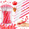 Valentine's Day Pencils Plastic Pencils Party Favors for Kids Valentines Stackable Pencils Novelty Pencils Bulk Heart Pencils for Classroom Reward...