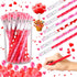 Valentine's Day Pencils Plastic Pencils Party Favors for Kids Valentines Stackable Pencils Novelty Pencils Bulk Heart Pencils for Classroom Reward...