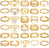 Vintage Gold Knuckle Rings Set for Women,Bohemian Stackable Joint Finger Ring Sets,Y2K Fashion Cute Retro Midi Rings Pack Trendy Dainty Jewelry Gi...