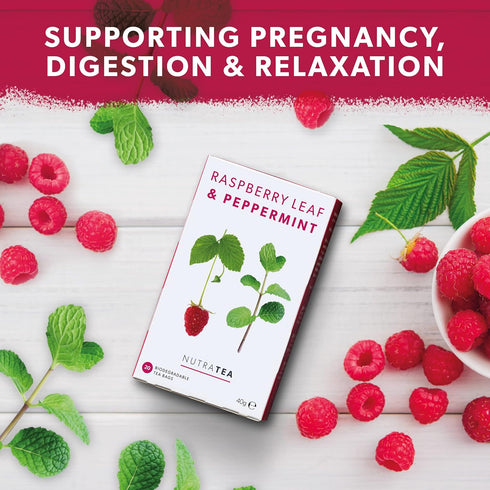 Nutra Tea - Raspberry Leaf & Peppermint Tea - Raspberry Leaf Tea For Pregnancy & Expectant Mothers - 40 Tea Bags - Herbal Tea - (2 Pack)...
