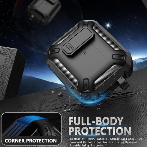 AirPods 3rd Generation Case with Cleaner kit?Carbon Fiber Full Body Shockproof Hard Shell Protection Design Case for Apple Airpods 3 Gen Charging ...