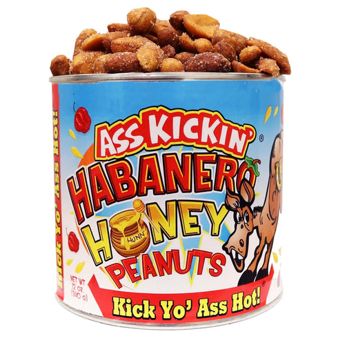 ASS KICKIN’ Habanero Honey Spicy Hot Peanuts – 12oz - Ultimate Spicy Gourmet Gift Peanuts - Try if you dare!...