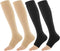 2 Pairs Women's Open Toe Compression Socks, 15-20 Mmhg Compression Stockings Toeless Compression Socks Knee High Compression Socks for Women Girls...