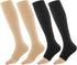 2 Pairs Women's Open Toe Compression Socks, 15-20 Mmhg Compression Stockings Toeless Compression Socks Knee High Compression Socks for Women Girls...