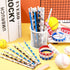 Sabary 48 Pcs Sports Pencils Silicone Bracelets Set Soccer Football Basketball Baseball Wooden Pencil Rubber Wristbands for Students School Classr...