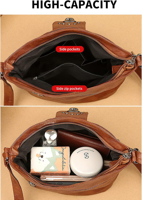 WITERY Small Crossboby Purses for Women - Lightweight PU Leather Zipper Crossbody Bag Shoulder Bag with Adjustable Strap...
