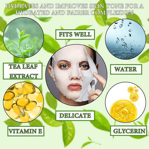 10 Pcs Facial Sheet Mask,Hydrating Face Masks Skincare Gift Set,Moisturizing Soothing Facial Masks,Easy to Use & Nourishing Face Mask Skin Care Se...