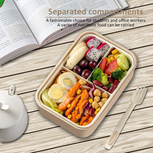 LOVINA Bento Box for Adults and Kids - 1400ML Portable, Lightweight, Easy to Carry Meal Holder with Spoon & Fork, Durable, Leak-Proof, BPA-Free an...