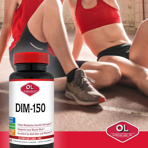 Olympian Labs DIM Supplement 150mg - DIM Diindolylmethane 30 Capsule Supply of DIM for Estrogen Balance, Hormone Menopause Relief, Acne Treatment,...