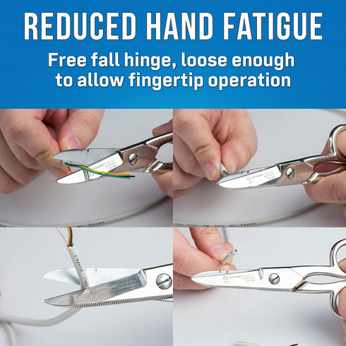 Jonard Tools ES-1964DS Stainless Steel Free-Fall Electrician's Scissors For Reduced Hand Fatigue...