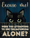 Posterizer 1 pcs-Funny Cat Restroom Print-Art for Animal Lovers-Comedy Art-Gift for Girls, Boys, Teens- Bathroom, restroom Decor- unframed wall ar...