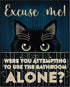 Posterizer 1 pcs-Funny Cat Restroom Print-Art for Animal Lovers-Comedy Art-Gift for Girls, Boys, Teens- Bathroom, restroom Decor- unframed wall ar...