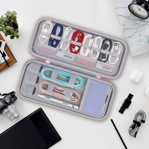 Hard Electronics Organizer, Universal Travel Cable Organizer, Large Electronic Accessories Storage Case Bag for Laptop Adapter, Cord, Charger, Plu...