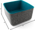 Three by Three Seattle Felt·Like·It! 5x5x4 Inch Felt Storage Bin for Office, Craft Room, Classroom, Living Room, Bedroom Storage (Blue)...