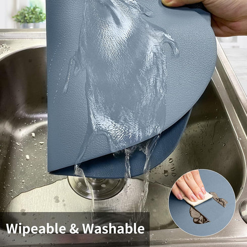 Herda Placemats Set of 6 for Dining Table Mats Faux Leather Placemats Wipeable Washable Placemats for Round Table Mats for Kitchen Dining Patio He...