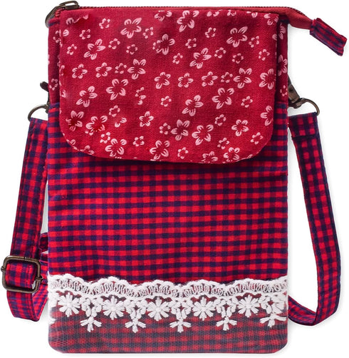 5 Pockets Canvas Crossbody Bag Purse for Women Summer Beach Bag Shoulder Bags Phone Bag Travel Bag Pouch Bags...