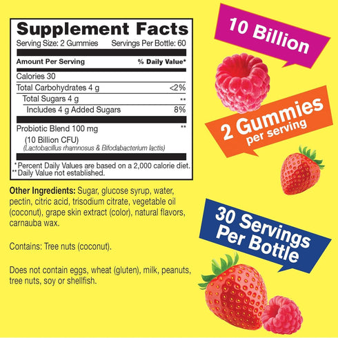 Probiotics for Women Gummies - 10 Billion CFU - for Digestive Support, Gut Health, and Feminine Health Support - Natural Sourced Flavors - Vegan, ...