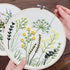 4 Set Embroidery Starter Kit for Beginners, Needlepoint Cross Stitch Kits with Pre-Stamped Flower, Instructions, Bamboo Hoops, Color Threads, Tool...