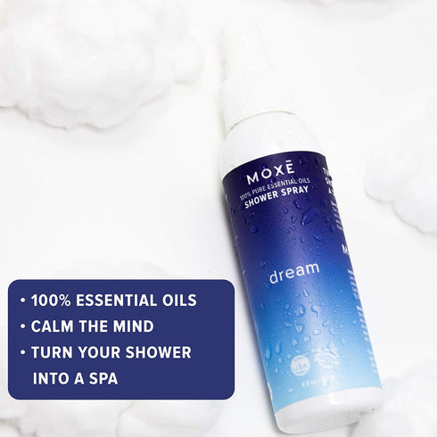 MOXE Shower Mist, Spa Steam Spray, Certified Natural Essential Oils, Aromatherapy, Tension Relief (Dream, 4 Fl Oz (Pack of 1))...