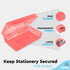 Enday Plastic Pencil Box with Snap Closure Lids Red, Small Utility Storage Crayon School and Office Supplies Case Organizer, Also Available in Gli...