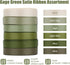 Sage Green Ribbon 1/2 Inch Moss Green Satin Ribbon 6 Rolls Sage Ribbon for Wedding Green Ribbon for Baby Shower Olive Green Ribbon for Gift Wrappi...