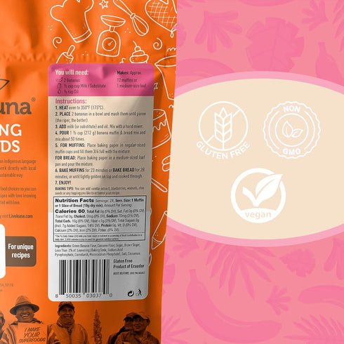 LiveKuna - Banana Bread Mix, Banana Muffin Baking Mix, Banana Flavoured Muffin Mixes for Baking, Great for Any Muffin & Banana Bread Recipe, Versa...