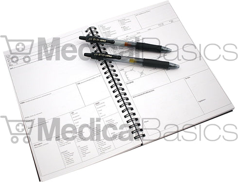 H&P notebook - Medical History and Physical notebook, 100 medical templates with perforations...