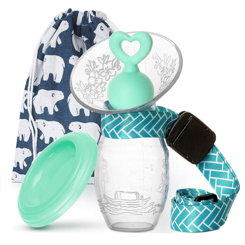Bumblebee Manual Breast Pump with Breastfeeding Milk Saver Stopper& Lid in Gift Box Food Grade Silicone BPA PVC and Phthalate Free 3.04oz/90ml...