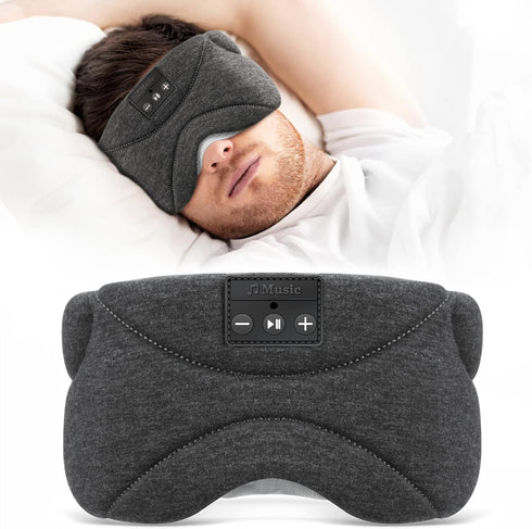 Flashmen Bluetooth Sleep Mask with White Noise Blackout Light Ice-Feeling Extra Soft Modal Lining Sleep Eye Mask Ultra-Thin Sleeping Headphones (B...