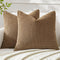 MIULEE Pack of 2 Pillow Covers 18x18 Inch Inch Brown Super Soft Corduroy Decorative Throw Pillows Couch Home Decor for Cushion Sofa Bedroom Living...
