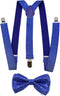 Mens USA Patriotic American Bow Tie & Suspender Sets Royal Blue Glitter by 2BU...