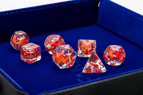 FanRoll by Metallic Dice Games Dragon StormTM Inclusion Resin Dice Set: Red Dragon...