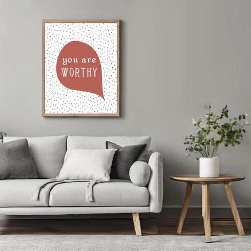 Posterizer 1 pcs-Positive Affirmations For Kids-you are worthy-Motivational & Inspirational Art Gift for Men Women Entrepreneur Teens Decor for ...