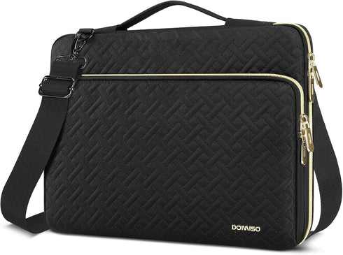DOMISO 15.6 inch Laptop Sleeve Case Water-Resistant Computer Cover Bag with Detachable Shoulder Straps and Extendable Handle for HP, Dell, Asus No...