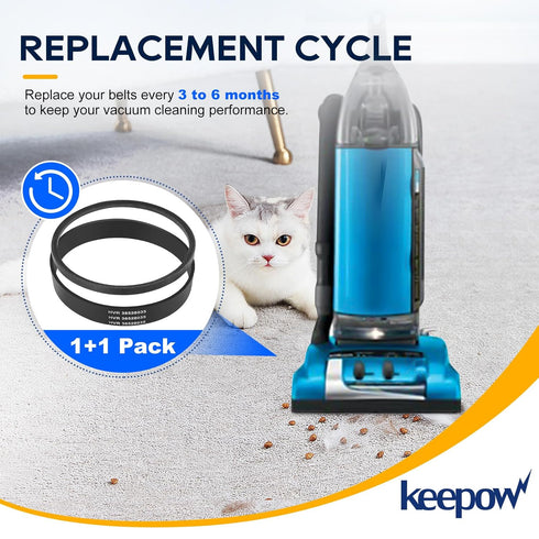 KEEPOW 38528034/38528035 Vacuum Belt for Hoover WindTunnel Self-Propelled U6485900, Replace Part 40201200 & 40201170 (1 Set)...