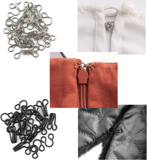 Sew-on Snap Press Button,Sewing Hook and Eye Closure for Skirt, Dress, Bra,Clothes Craft...