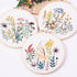 Harimau 4pcs Beginner Embroidery Kit,Flower Pattern,Cross Stitch Kits, Including Stamped Embroidery Cloth with 2 Embroidery Hoops, Multicolor Colo...