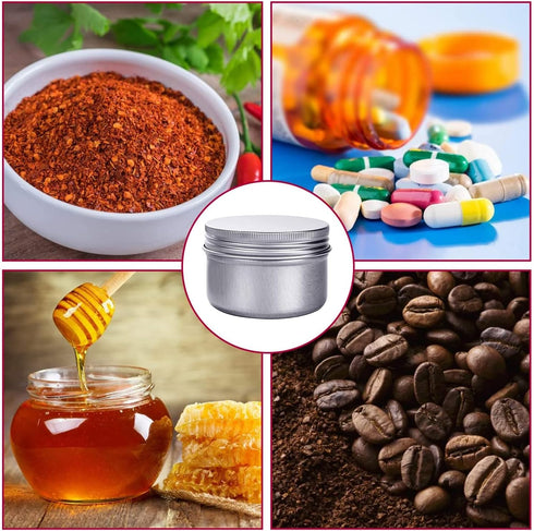 6 Ounce Aluminum Cans 180 mL Screw Lid Metal Storage Tins Containers for Storing Spices, Candies, Lip Balm, Candles, 6 Pcs....