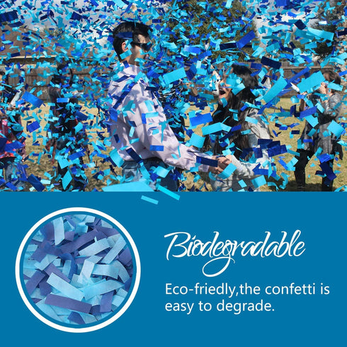 BATTIFE It's a Boy, 6Pack Gender Reveal Confetti Wands, Tissue Paper Confetti Flick Flutter Sticks for Baby Boy Born Shower Party Decorations Supp...