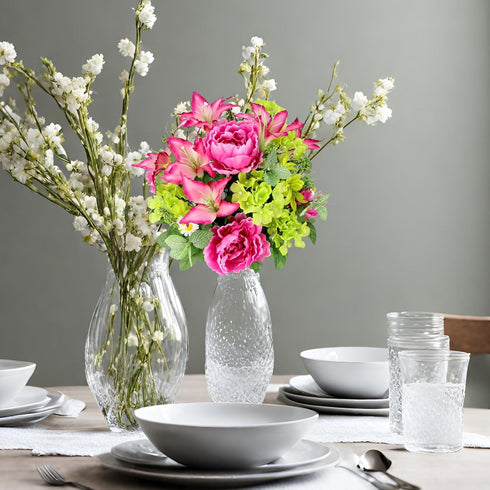 Admired By Nature Spring Bush Artificial Hydrangea Flowers, Orchid...