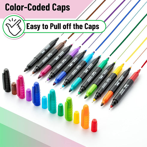 Mr. Pen- Dual Tip Permanent Markers, 12 Pack, Fine & Ultra Fine Tip, Fine Tip Permanent Markers, Fine Tip Marker, Permanent Markers Fine Point, Fi...