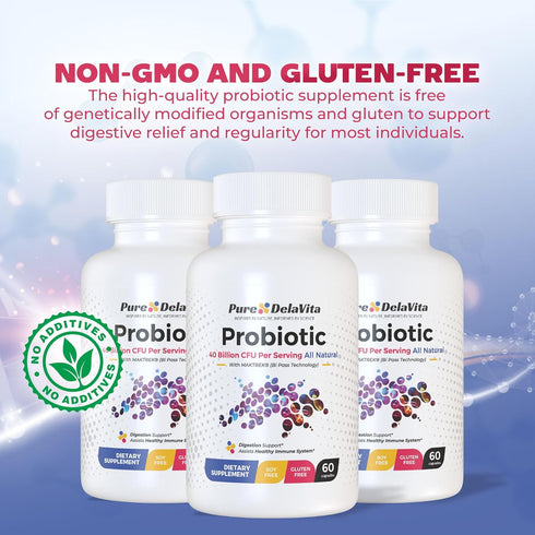 Probiotic 40 Billion CFU - Vegan, Prebiotics, Bi-Pass Delivery - Digestive Health, Gluten-Free, Soy-Free, Non-GMO, Made in USA (60 Capsules)...