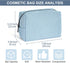 MAANGE Cosmetic Bags for Women Small Makeup Bag for Purse Corduroy Makeup Pouch Travel Makeup Bag with Metal Zipper Make Up Bag for Travelling(BLU...