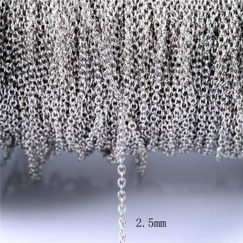 10m Stainless Steel Cable Chain Link in Bulk for Necklace Jewelry Accessories DIY Making 1.5mm...