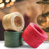 CREATRILL 3 Rolls Red Green Kraft 1/4" by 492 Feet Raffia Ribbon/String, 164 Feet Each Roll, Packing Paper Twine for Christmas...