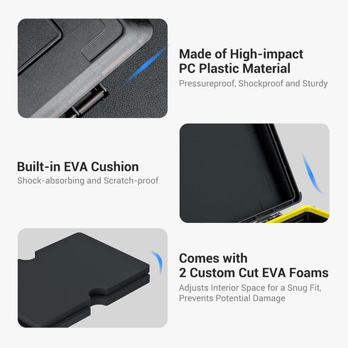 Hard Drive Case 3.5 inch External Hard Drive Portable Carrying Case, Water-Resistant and Shockproof HDD SSD Storage Case Bag with Stackable Design...