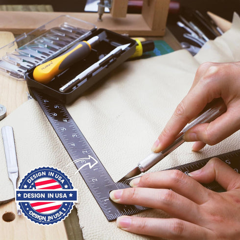 MulWark Exacto Knife Set | Craft Knife Kit | 16pc Precision Craft Hobby Kit with Razor Sharp Knives for Wood, Crafting, Leather, Scrapbooking & Mo...