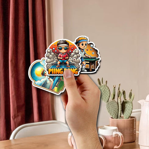 Pack 50 PCS Ping Pong Table Tennis Sticker Outdoors Theme Waterproof Vinyl Decals Items for Teens Adults Sports Lovers Decor Water Bottles Phone C...